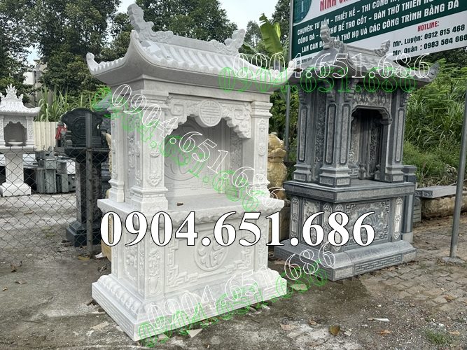 Mẫu am thờ đá trắng đẹp để tro cốt kích thước chuẩn phong thủy - Miếu thờ tro cốt