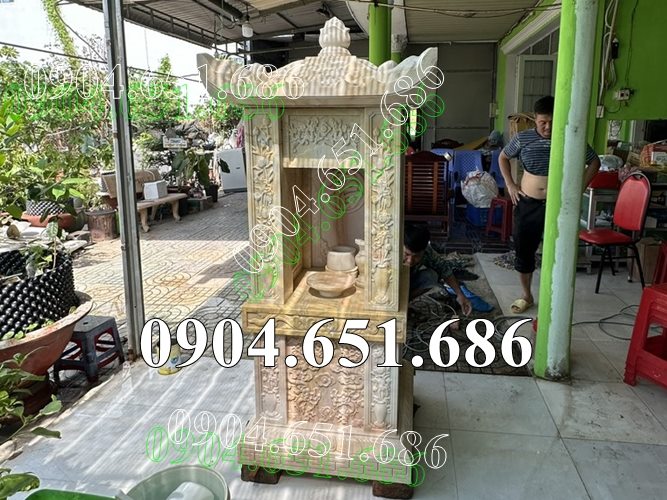 Mẫu am thờ đá vàng đẹp để tro cốt sang trọng - Am thờ tro cốt