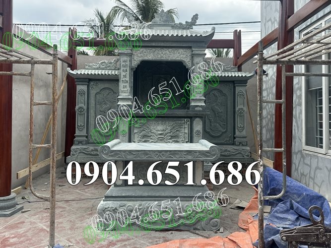 Mẫu am thờ đá xanh rêu đẹp để tro cốt gia đình - Lăng mộ để tro cốt gia đình