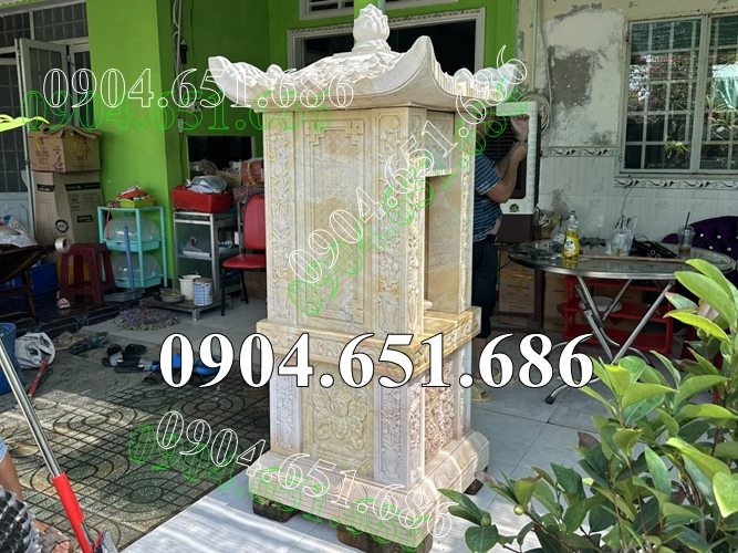 Mẫu am thờ nhỏ đá vàng đẹp để tro cốt - Mẫu nhà nhỏ để tro cốt đẹp