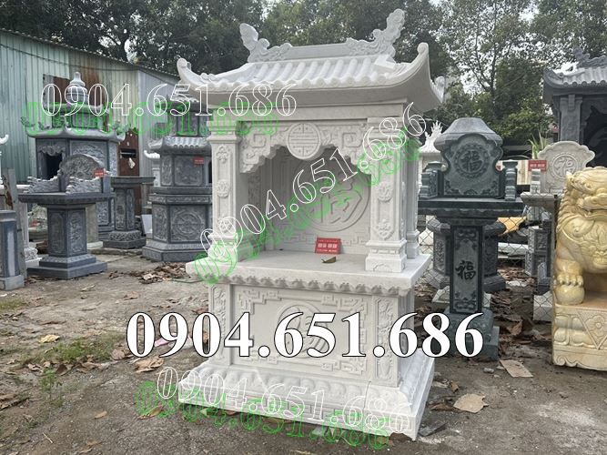 Mẫu nhà để tro cốt đá trắng cẩm thạch đẹp - Am thờ để tro cốt đẹp