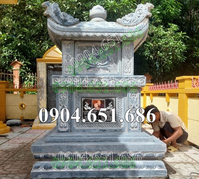 Mẫu tháp đôi nhỏ đẹp để tro cốt ông bà, cha mẹ - Mộ tháp đá đôi nhỏ